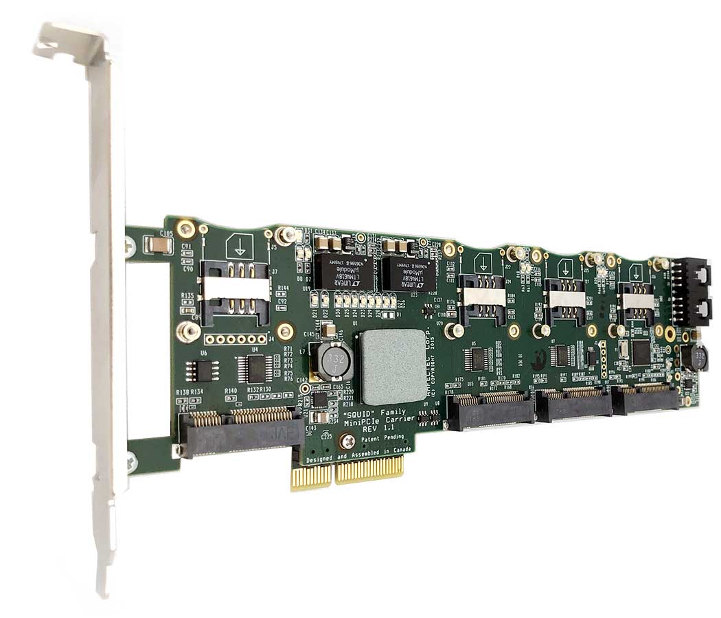 PCI Express Carrier Board for 8 MiniPCI express modules Amfeltec